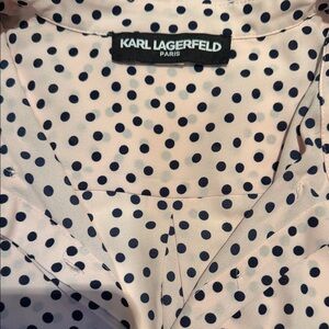 Karl Lagerfeld Pink Polka Dot Blouse